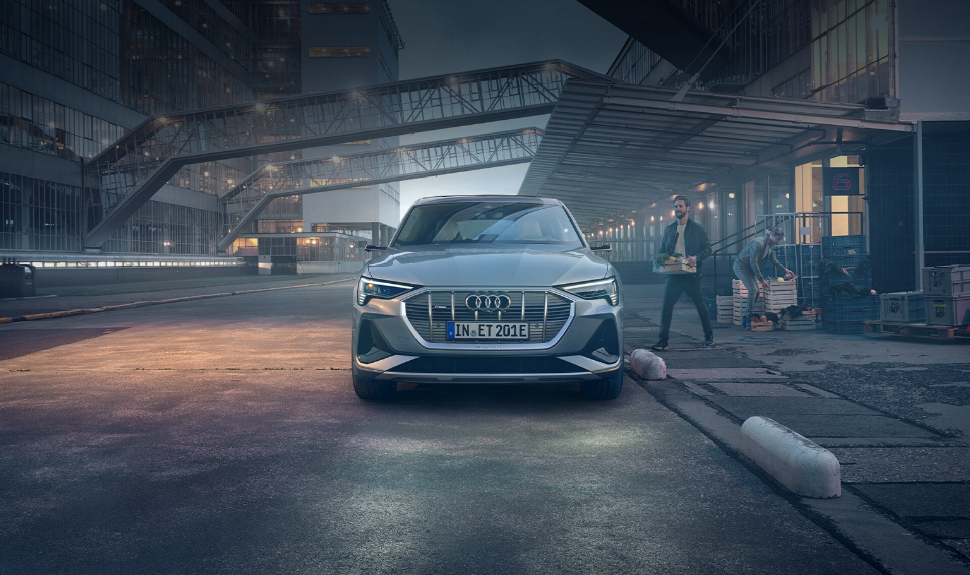 Audi e-tron on the road